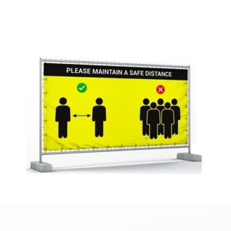 Social Distancing Heras Fence Mesh Banners