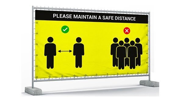 Social Distancing Heras Fence Mesh Banners