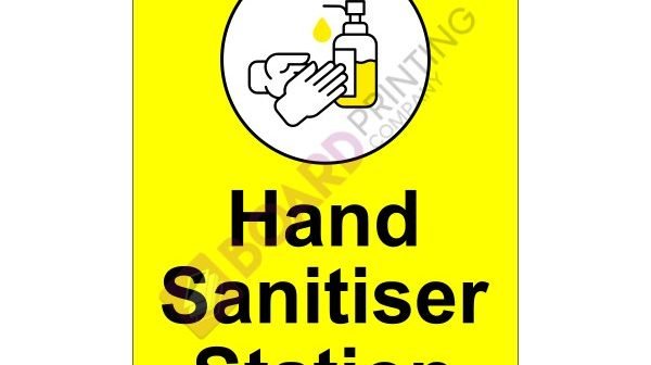 Hand Sanitiser Station Signage – 450mm x 600mm – 5mm Foamex