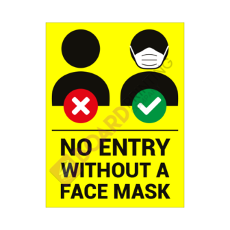 Face Mask Signage Design 1 – 450mm x 600mm – 5mm Foamex