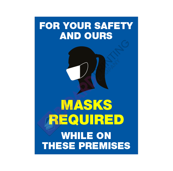 Face Mask Signage Design 6 – 450mm x 600mm – 5mm Foamex