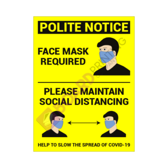 Face Mask Signage Design 7 – 450mm x 600mm – 5mm Foamex