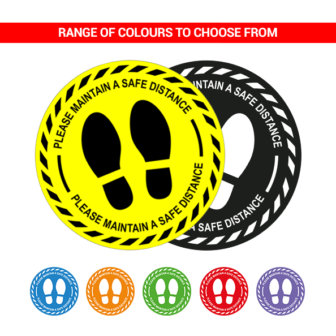 Maintain Distance Sticker – 400mm Round Floor Sticker