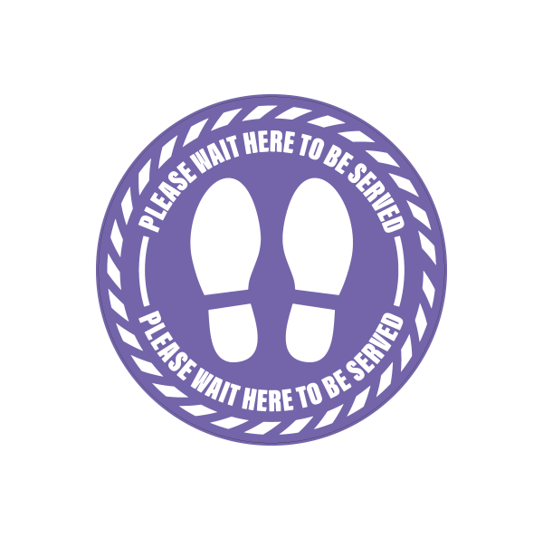 Please Wait To Be Served – 400mm Round Floor Sticker