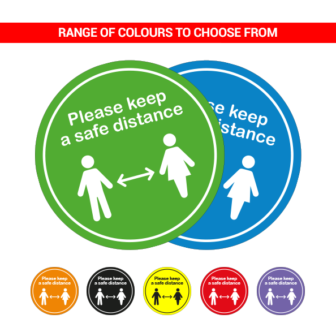 Please Keep Distance Sticker – 400mm Round Floor Sticker