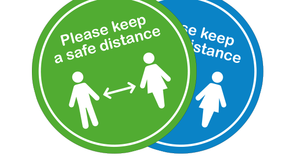 Please Keep Distance Sticker – 400mm Round Floor Sticker
