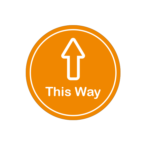 This Way Directional Sticker – 400mm Round Floor Sticker